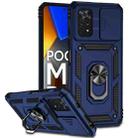 For Xiaomi Poco M4 Pro Sliding Camshield Holder Phone Case(Blue) - 1
