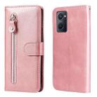 For OPPO Realme 9i/A36 4G/A96 4G/K10 4G/A76 4G / A36 4G / A76 4G(Global) Fashion Calf Texture Zipper Horizontal Flip Leather Case(Rose Gold) - 1