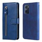 For OPPO Realme 9i/A36 4G/A96 4G/K10 4G/A76 4G / A36 4G / A76 4G(Global) Fashion Calf Texture Zipper Horizontal Flip Leather Case(Blue) - 1