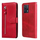 For OPPO Realme 9 Pro+ Fashion Calf Texture Zipper Horizontal Flip Leather Case(Red) - 1