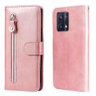 For OPPO Realme 9 Pro+ Fashion Calf Texture Zipper Horizontal Flip Leather Case(Rose Gold) - 1