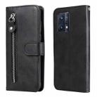 For OPPO Realme 9 Pro+ Fashion Calf Texture Zipper Horizontal Flip Leather Case(Black) - 1