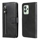 For OPPO Realme GT2 Pro Fashion Calf Texture Zipper Horizontal Flip Leather Case(Black) - 1