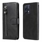 For OPPO Realme 9 Pro/Realme V25 Fashion Calf Texture Zipper Horizontal Flip Leather Case(Black) - 1