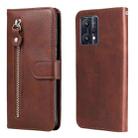 For OPPO Realme 9 Pro/Realme V25 Fashion Calf Texture Zipper Horizontal Flip Leather Case(Brown) - 1