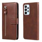 For Samsung Galaxy A23 /Galaxy M23/Galaxy F23 Fashion Calf Texture Zipper Horizontal Flip Leather Case(Brown) - 1