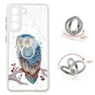 For Samsung Galaxy S22 5G Starry Sky Epoxy TPU Phone Case with Ring Holder(Owl) - 1