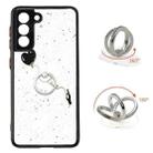 For Samsung Galaxy S22 5G Starry Sky Epoxy TPU Phone Case with Ring Holder(Heart) - 1