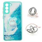 For Samsung Galaxy S22+ 5G Starry Sky Epoxy TPU Phone Case with Ring Holder(Waves) - 1