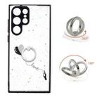 For Samsung Galaxy S22 Ultra 5G Starry Sky Epoxy TPU Phone Case with Ring Holder(Heart) - 1