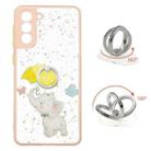 For Samsung Galaxy S21 FE 5G Starry Sky Epoxy TPU Phone Case with Ring Holder(Elephant) - 1