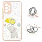 For Samsung Galaxy A73 5G Starry Sky Epoxy TPU Phone Case with Ring Holder(Elephant) - 1