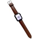 Glossy Leather Watch Band For Apple Watch Series 8&7 41mm / SE 2&6&SE&5&4 40mm / 3&2&1 38mm(Brown) - 1