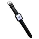 Glossy Leather Watch Band For Apple Watch Series 8&7 41mm / SE 2&6&SE&5&4 40mm / 3&2&1 38mm(Black) - 1