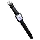 Glossy Leather Watch Band For Apple Watch Ultra 49mm / Series 8&7 45mm / SE 2&6&SE&5&4 44mm / 3&2&1 42mm(Black) - 1
