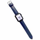 Glossy Leather Watch Band For Apple Watch Ultra 49mm&Watch Ultra 2 49mm / Series 9&8&7 45mm / SE 3&SE 2&6&SE&5&4 44mm / 3&2&1 42mm(Blue) - 1