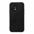 For OPPO Find X5 Accurate Hole Two-color Litchi Texture PU Phone Case(Black) - 1