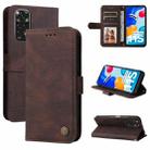 For Xiaomi Redmi Note 11 4G(Global)/Redmi Note 11s 4G(Global) Skin Feel Life Tree Metal Button Horizontal Flip Leather Case(Brown) - 1