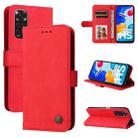 For Xiaomi Redmi Note 11 4G(Global)/Redmi Note 11s 4G(Global) Skin Feel Life Tree Metal Button Horizontal Flip Leather Case(Red) - 1