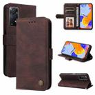 For Xiaomi Redmi Note 11 Pro 4G/Redmi Note 11 Pro 5G(Global)/Redmi Note 11E Pro Skin Feel Life Tree Metal Button Horizontal Flip Leather Case(Brown) - 1