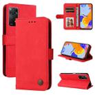 For Xiaomi Redmi Note 11 Pro 4G/Redmi Note 11 Pro 5G(Global)/Redmi Note 11E Pro Skin Feel Life Tree Metal Button Horizontal Flip Leather Case(Red) - 1