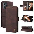 For OPPO Realme 9i / A36 4G / A76 4G(Global) Skin Feel Life Tree Metal Button Horizontal Flip Leather Case(Brown) - 1