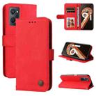 For OPPO Realme 9i / A36 4G / A76 4G(Global) Skin Feel Life Tree Metal Button Horizontal Flip Leather Case(Red) - 1