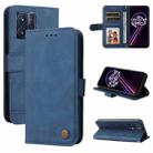 For OPPO Realme 9 Pro+ Skin Feel Life Tree Metal Button Horizontal Flip Leather Case(Blue) - 1