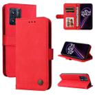 For OPPO Realme 9 Pro+ Skin Feel Life Tree Metal Button Horizontal Flip Leather Case(Red) - 1