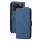 For Xiaomi Poco M4 Pro 4G Skin Feel Life Tree Metal Button Horizontal Flip Leather Case(Blue) - 1