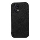 For OPPO Find X5 Accurate Hole Crazy Horse Texture PU Phone Case(Black) - 1