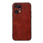 For OPPO Find X5 Accurate Hole Crazy Horse Texture PU Phone Case(Brown) - 1