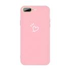 For iPhone 8 Plus / 7 Plus Three Dots Love-heart Pattern Colorful Frosted TPU Phone Protective Case(Pink) - 1