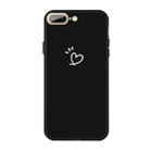 For iPhone 8 Plus / 7 Plus Three Dots Love-heart Pattern Colorful Frosted TPU Phone Protective Case(Black) - 1