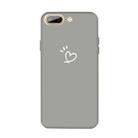 For iPhone 8 Plus / 7 Plus Three Dots Love-heart Pattern Colorful Frosted TPU Phone Protective Case(Gray) - 1