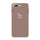 For iPhone 8 Plus / 7 Plus Three Dots Love-heart Pattern Colorful Frosted TPU Phone Protective Case(Khaki) - 1