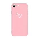 For iPhone SE 2022 / SE 2020 / 8 / 7 Three Dots Love-heart Pattern Colorful Frosted TPU Phone Protective Case(Pink) - 1