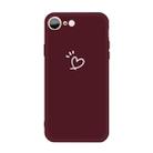 For iPhone SE 2022 / SE 2020 / 8 / 7 Three Dots Love-heart Pattern Colorful Frosted TPU Phone Protective Case(Wine Red) - 1