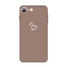 For iPhone SE 2022 / SE 2020 / 8 / 7 Three Dots Love-heart Pattern Colorful Frosted TPU Phone Protective Case(Khaki) - 1