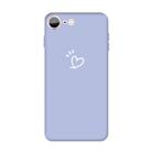 For iPhone SE 2022 / SE 2020 / 8 / 7 Three Dots Love-heart Pattern Colorful Frosted TPU Phone Protective Case(Light Purple) - 1