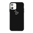 For iPhone 11 Three Dots Love-heart Pattern Colorful Frosted TPU Phone Protective Case(Black) - 1