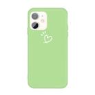 For iPhone 11 Three Dots Love-heart Pattern Colorful Frosted TPU Phone Protective Case(Green) - 1