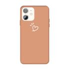 For iPhone 11 Three Dots Love-heart Pattern Colorful Frosted TPU Phone Protective Case(Coral Orange) - 1