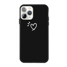 For iPhone 11 Pro Three Dots Love-heart Pattern Colorful Frosted TPU Phone Protective Case(Black) - 1