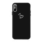 For iPhone X / XS Three Dots Love-heart Pattern Colorful Frosted TPU Phone Protective Case(Black) - 1