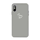 For iPhone X / XS Three Dots Love-heart Pattern Colorful Frosted TPU Phone Protective Case(Gray) - 1