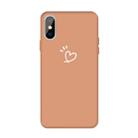 For iPhone XS / X Three Dots Love-heart Pattern Colorful Frosted TPU Phone Protective Case(Coral Orange) - 1