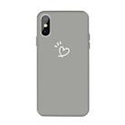 For iPhone XS Max Three Dots Love-heart Pattern Colorful Frosted TPU Phone Protective Case(Gray) - 1