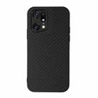 For OPPO Find X5 Accurate Hole Carbon Fiber Texture PU Phone Case(Black) - 1