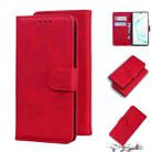 For Samsung Galaxy Note10 Skin Feel Pure Color Flip Leather Phone Case(Red) - 1